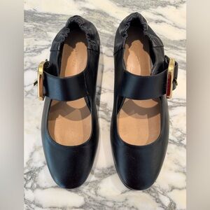 Bottega Veneta Astaire  Mary Jane Ballerinas Black w/ gold buckles